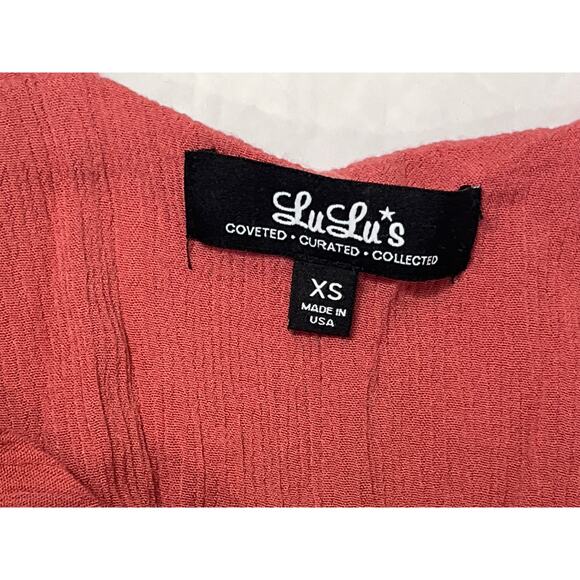 Lulu's Strappy Rust Orange Guazy SunDress MEDIUM Casual Date Night - Picture 2 of 11